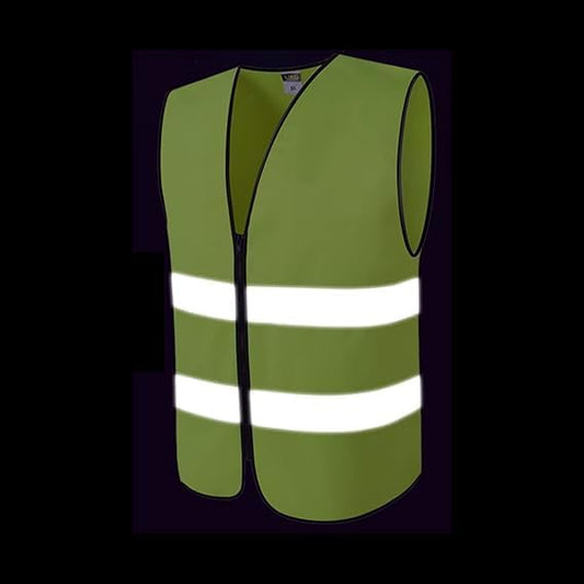 Reflective Safety Vest – High Visibility Breathable Neon Warning Jacket with 2-Inch Reflective Strips & Zipper Front Closure
