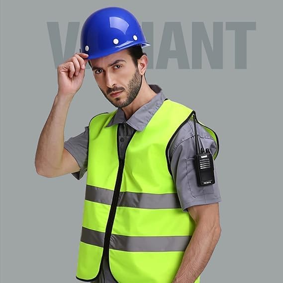 Reflective Safety Vest – High Visibility Breathable Neon Warning Jacket with 2-Inch Reflective Strips & Zipper Front Closure