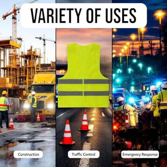 5-Pack Reflective Safety Vests – High Visibility Lightweight Mesh Jackets for Men & Women with 360° Reflective Strips, Ideal for Construction, Roadside & Cycling