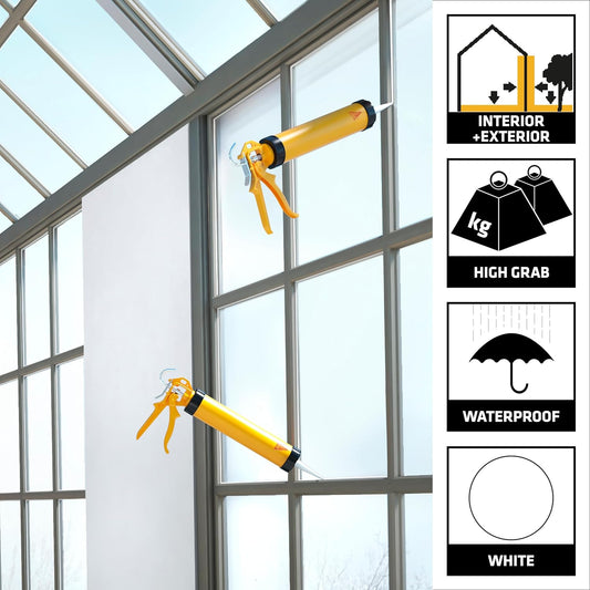 Universal Multipurpose Silicone Sealant – White Acetoxy – For Glazing, Sealing & Weatherproofing Applications