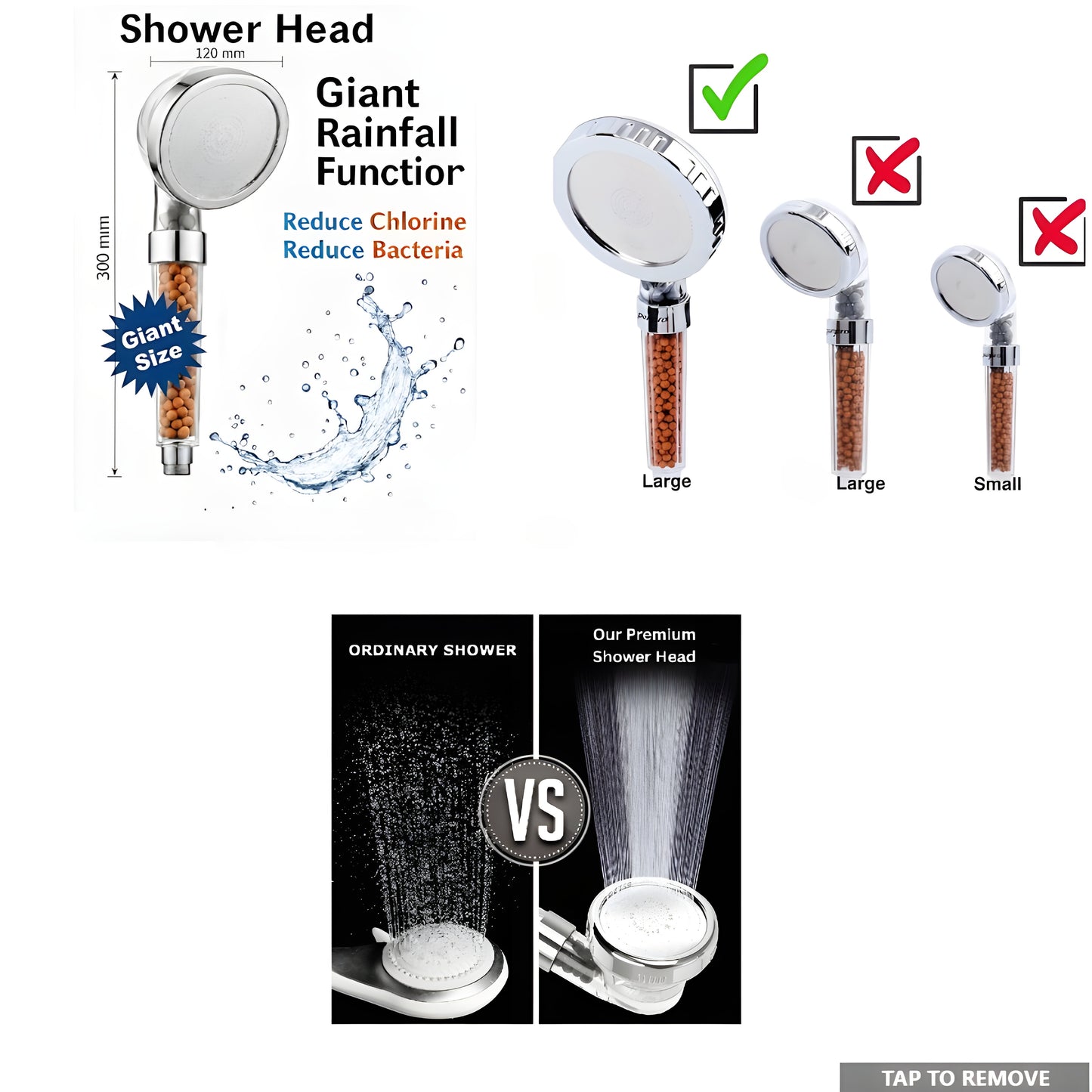 Ionic Shower Head with Filter, Prevents Hair Loss & Moisturizes Skin.
