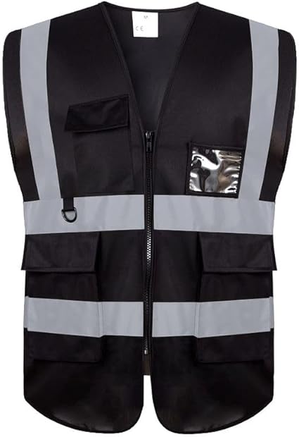 Reflective Safety Vest – High Visibility Breathable Warning Jacket with Zipper & 5 Pockets for Construction, Traffic & Cycling Safety