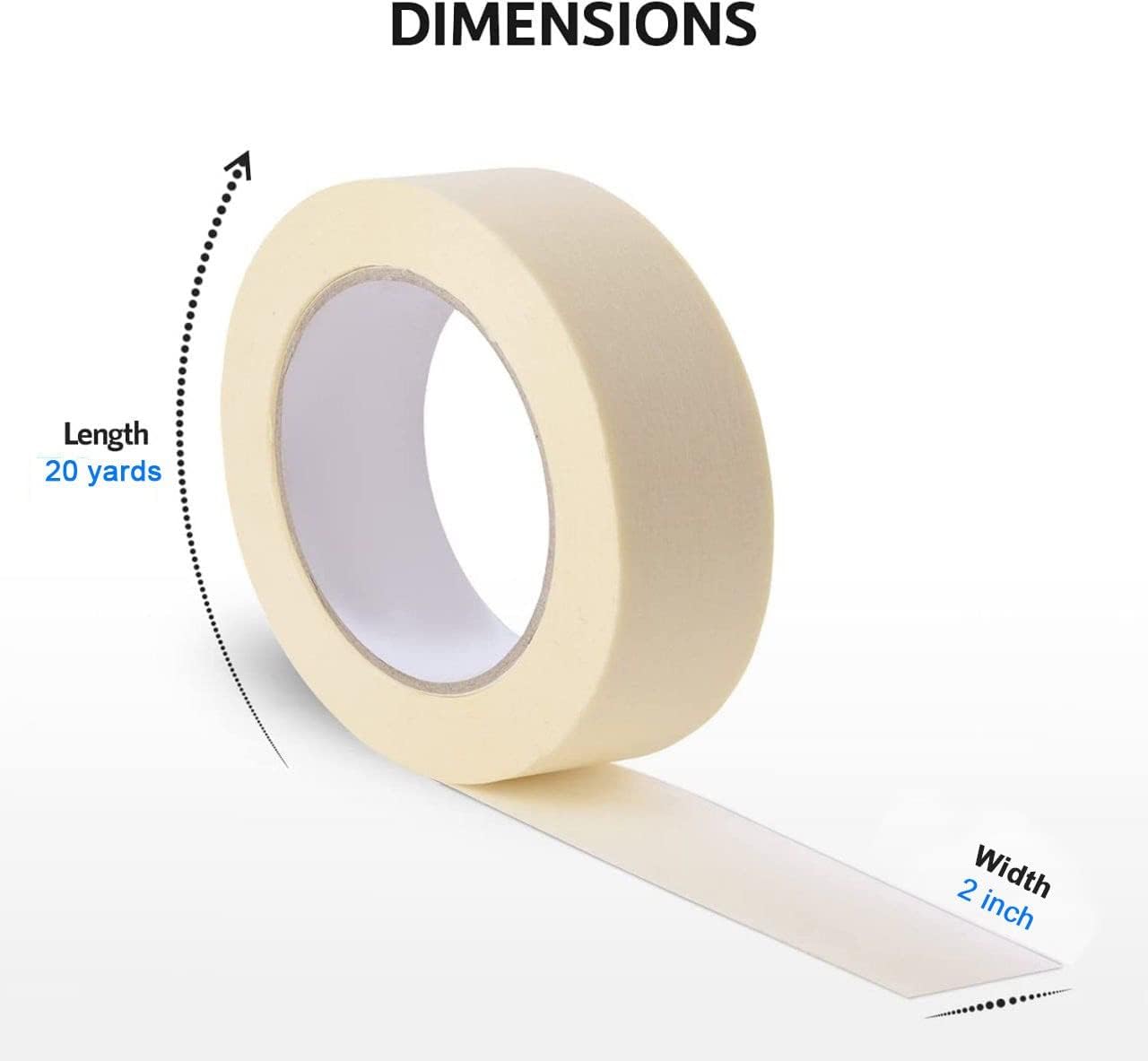 Masking Tape 2" x 12 Yard – (24pcs)High-Quality Painter’s Tape for Painting, DIY & Surface Protection