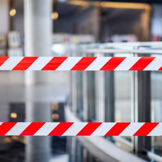 Hazard Warning Tape Red & White 3" x 100 Yards – Non-Adhesive Safety Barrier Tape for Construction, Caution & Hazardous Areas