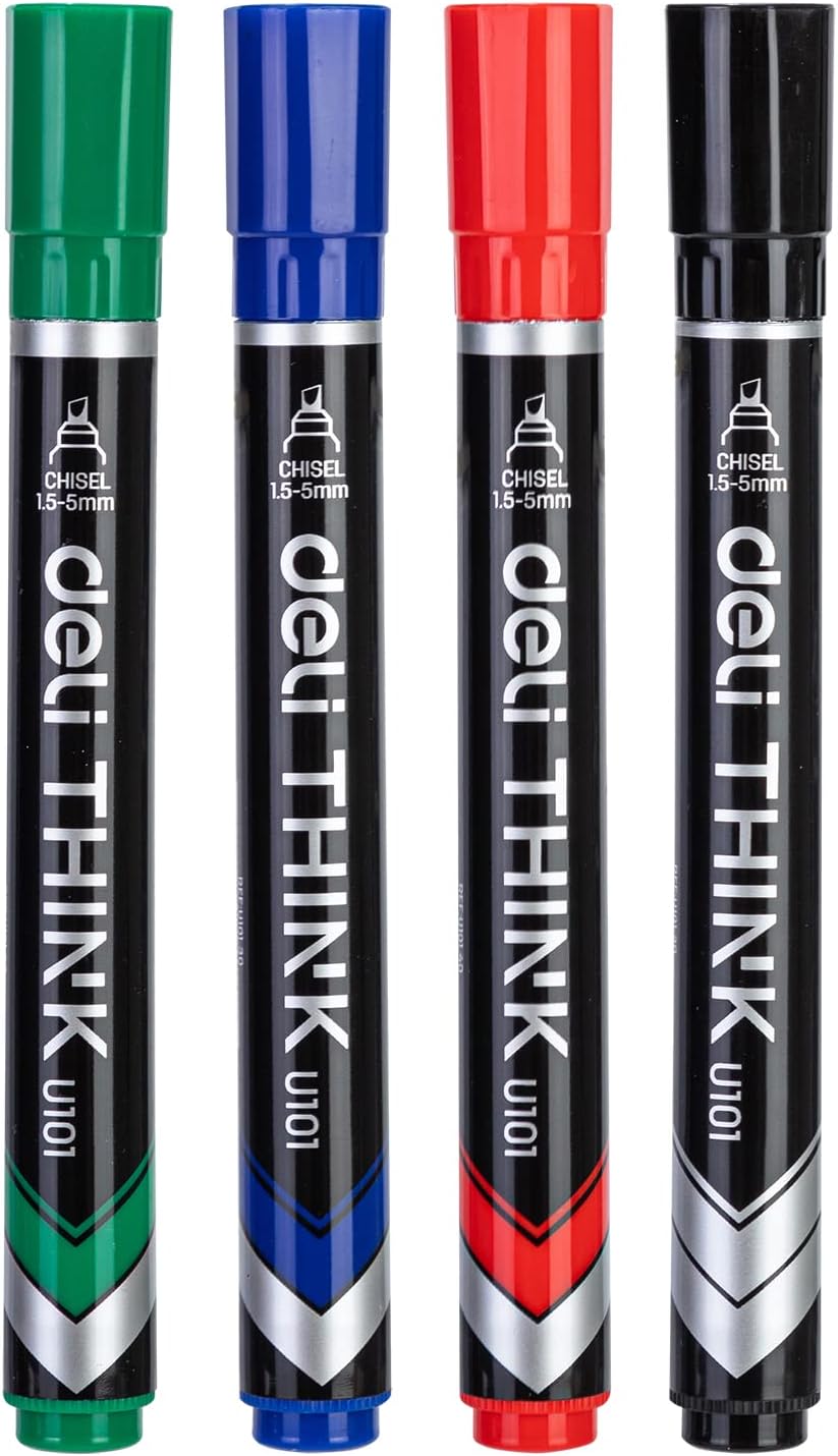 Marker Pen Set(12pcs) – Red, Blue & Black, 3PCS – Permanent & Smooth Writing