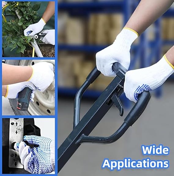 Grip Safety Work Gloves –,Anti-Slip Dotted Cotton Knit Gloves for Construction, Warehouse & Garage Use (Bulk Pack)