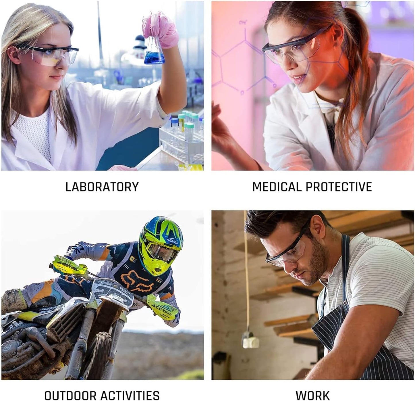 Safety Goggles Clear 12 pcs – Bulk Protective Eyewear for Industrial, Lab & DIY Use,12PCS