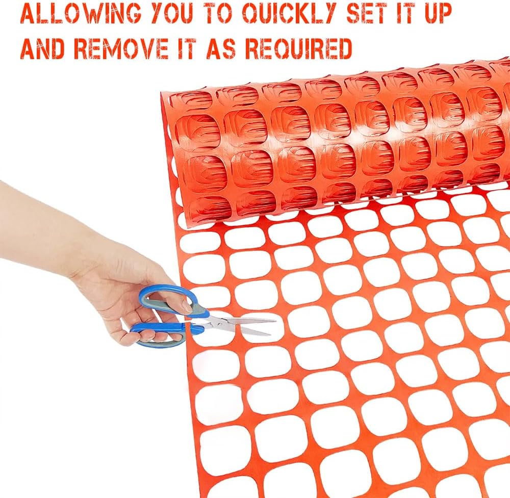 Safety Orange Mesh 1 x 20 Yard – Durable Construction Safety Barrier Net for Outdoor Protection and Visibility