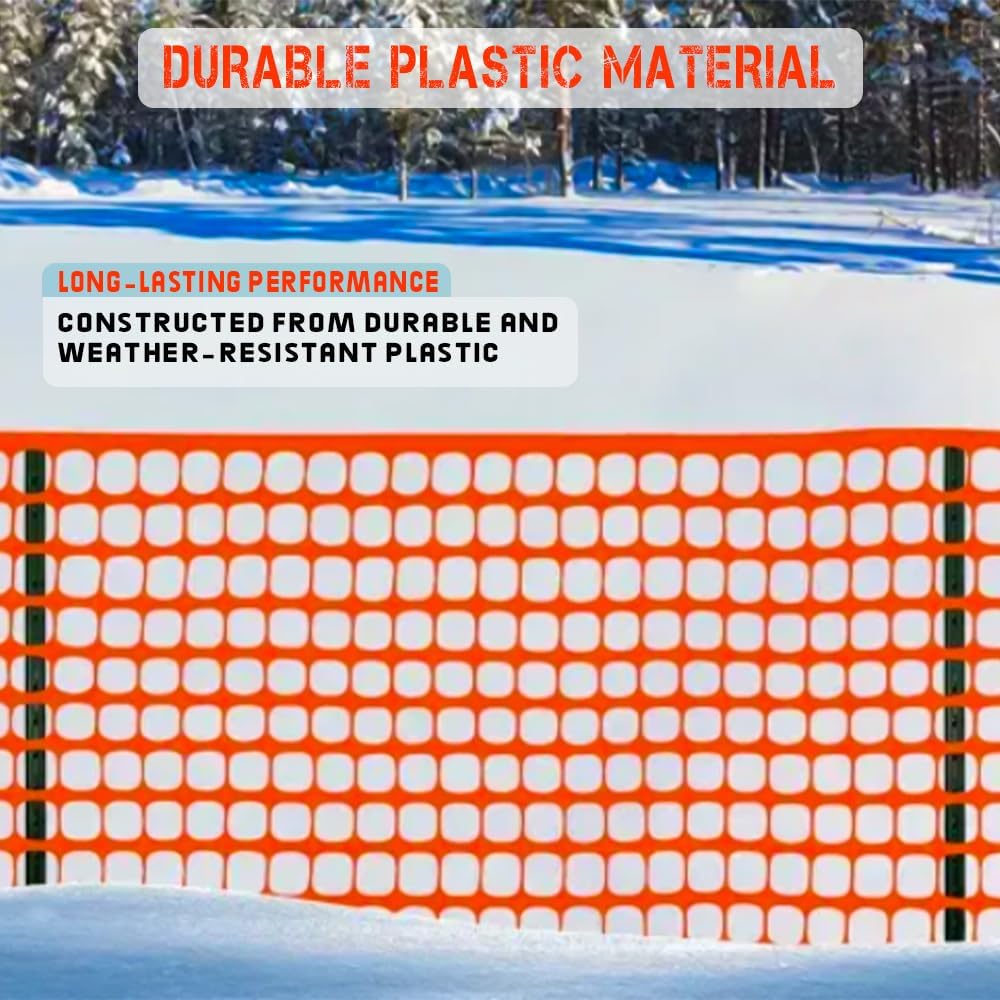 Safety Orange Mesh 1 x 20 Yard – Durable Construction Safety Barrier Net for Outdoor Protection and Visibility