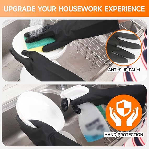 Rubber Hand Gloves – Durable, Waterproof & Reusable Gloves for Cleaning, Kitchen, and Industrial Use