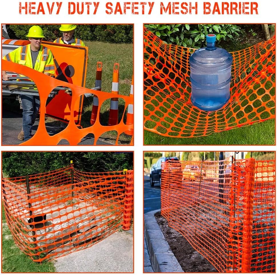 Safety Orange Mesh 1 x 20 Yard – Durable Construction Safety Barrier Net for Outdoor Protection and Visibility