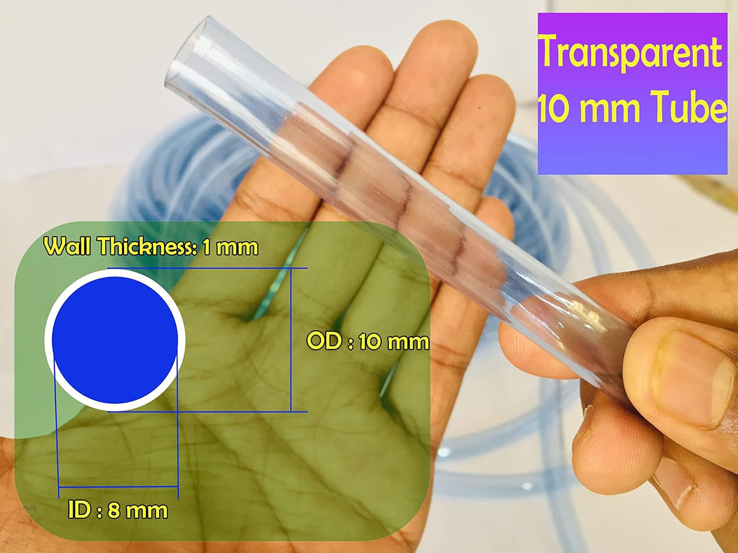 Water Level Pipe 1/4 Inch x 10 Yards – Transparent PVC Tube for Construction & Plumbing