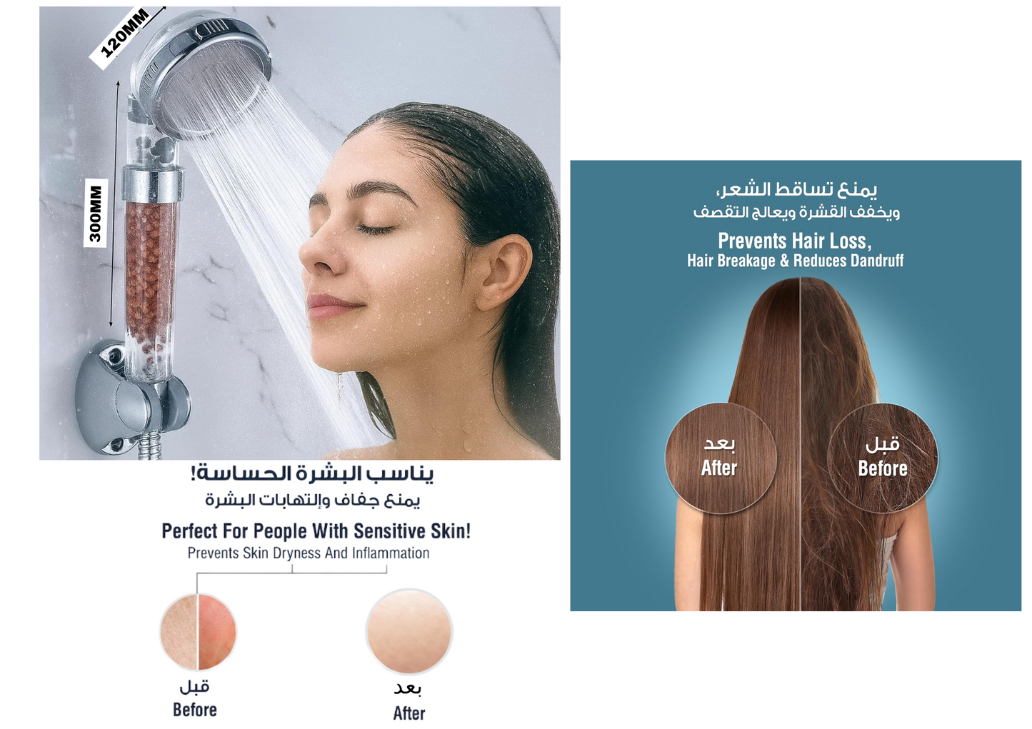 Ionic Shower Head with Filter, Prevents Hair Loss & Moisturizes Skin.