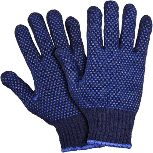 Blue Dotted Hand Gloves – Cotton Grip Gloves for Industrial, Construction & General Use