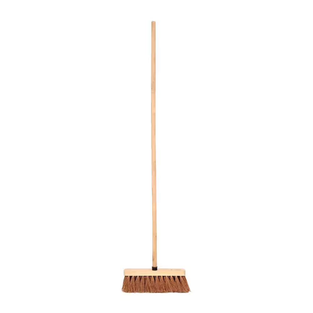 Coco Brush 18 Inch – Natural Fiber Floor Cleaning Brushes with Wooden Handles