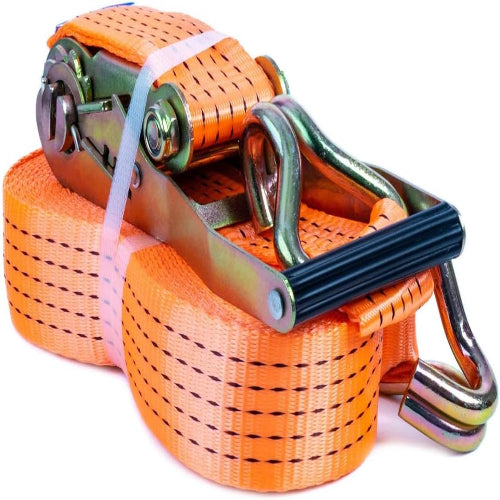 Cargo Lashing Belt 2-Inch x 10M – Heavy-Duty Polyester Tie Down Strap with J Hooks, 2000daN Break Force for Trailers, Cars & Motorcycles