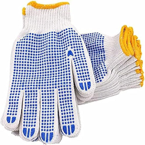 Grip Safety Work Gloves – Anti-Slip Dotted Cotton Knit Gloves for Construction, Warehouse & Garage Use (Bulk Pack)