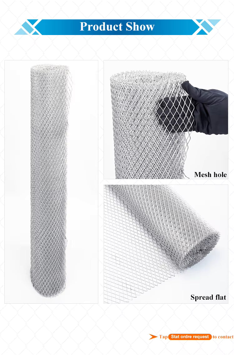 GI Expentan Mesh 10mm x 40mtr – Galvanized Steel Expanded Metal Mesh for Plastering, Fencing & Construction Use