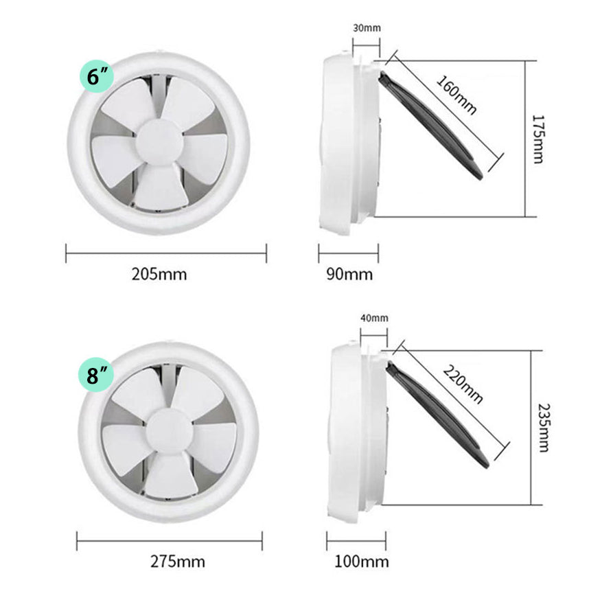 Exhaust Fan 6 Inch – High-Speed Ventilation Fan for Kitchen, Bathroom & Office Air Circulation
