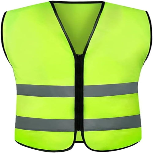 Reflective Safety Vest – High Visibility Breathable Neon Warning Jacket with 2-Inch Reflective Strips & Zipper Front Closure