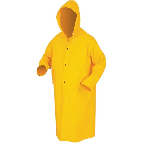 Waterproof Yellow Polyester Raincoat – Medium Size High-Visibility Rain Jacket for All-Weather Protection