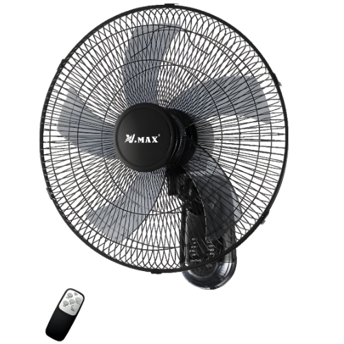 18-Inch Smart Wall Fan with Remote | 6-Speed Silent 60W Copper Motor for Home & Office – Black
