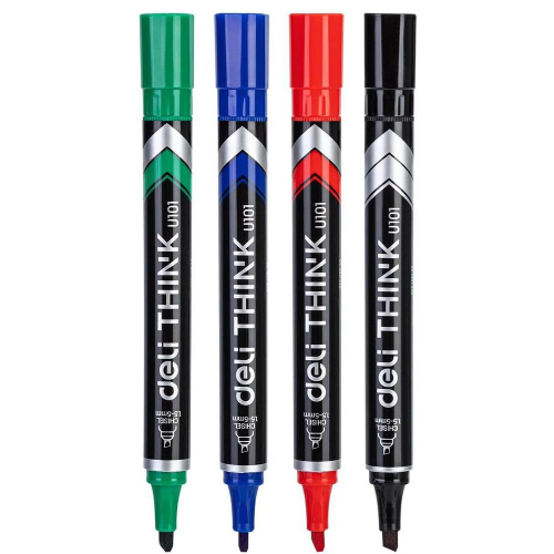 Marker Pen Set – Red, Blue & Black, 3PCS – Permanent & Smooth Writing