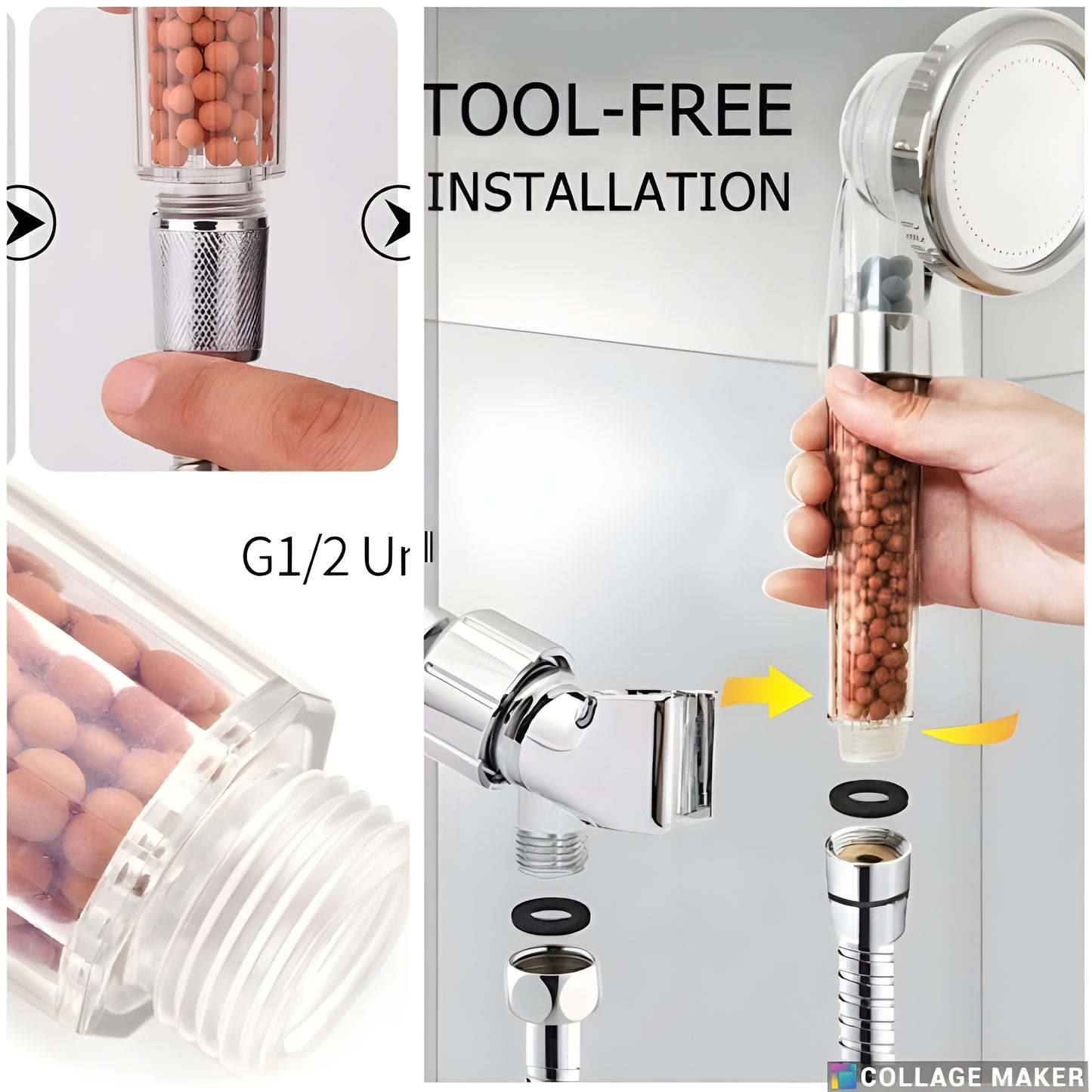 Ionic Shower Head with Filter, Prevents Hair Loss & Moisturizes Skin.