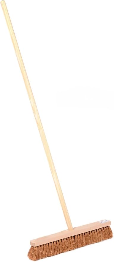 Coco Brush 18 Inch – Natural Fiber Floor Cleaning Brushes with Wooden Handles